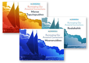 Kealaikahiki, Marae Taputapuatea, and Moananuiakea Prezi Cover Images Overlayed