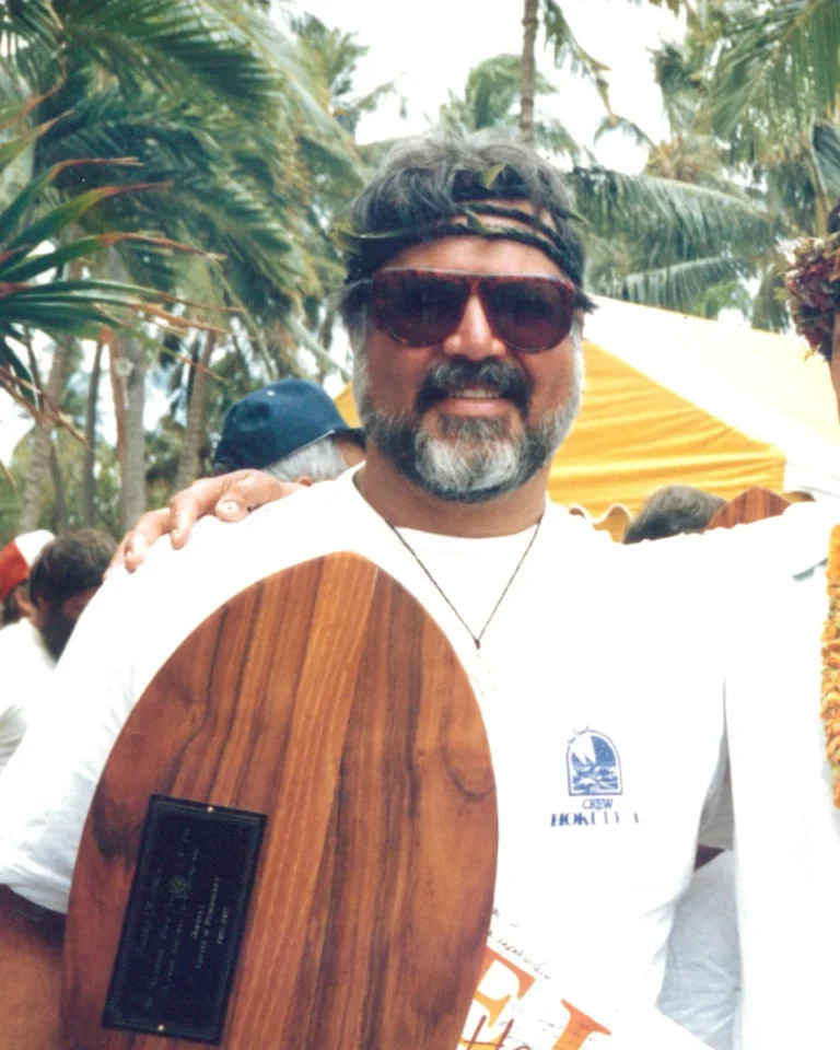 A photo of Michael Buddy McGuire at the Outrigger Canoe Club, used for the Nā ‘Aumākua Project